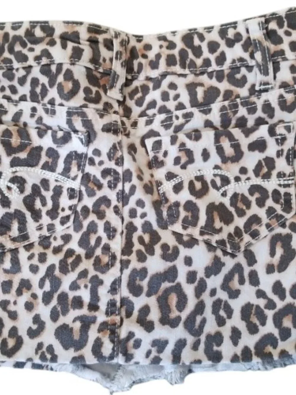 JUSTICE Animal Print Frayed Hemline Denim Skort Girls Size 7